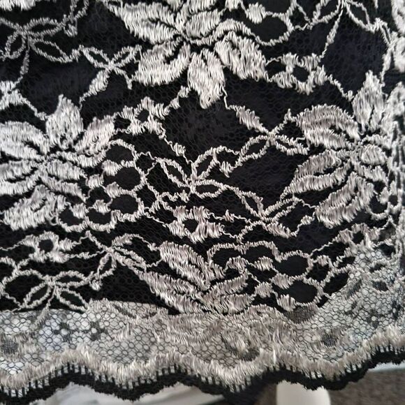Handmade Black & White Embroidered Sheer Lacey Dress Plus Size - Picture 7 of 8